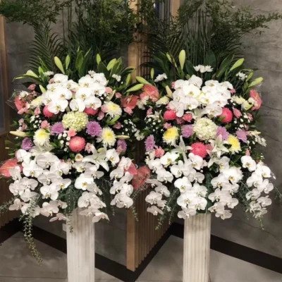 羅馬柱花籃B_弘曜花藝版權所有