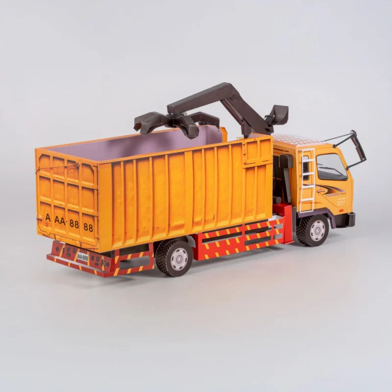 客製紙紮三菱FUSO抓斗式資源回收車-5