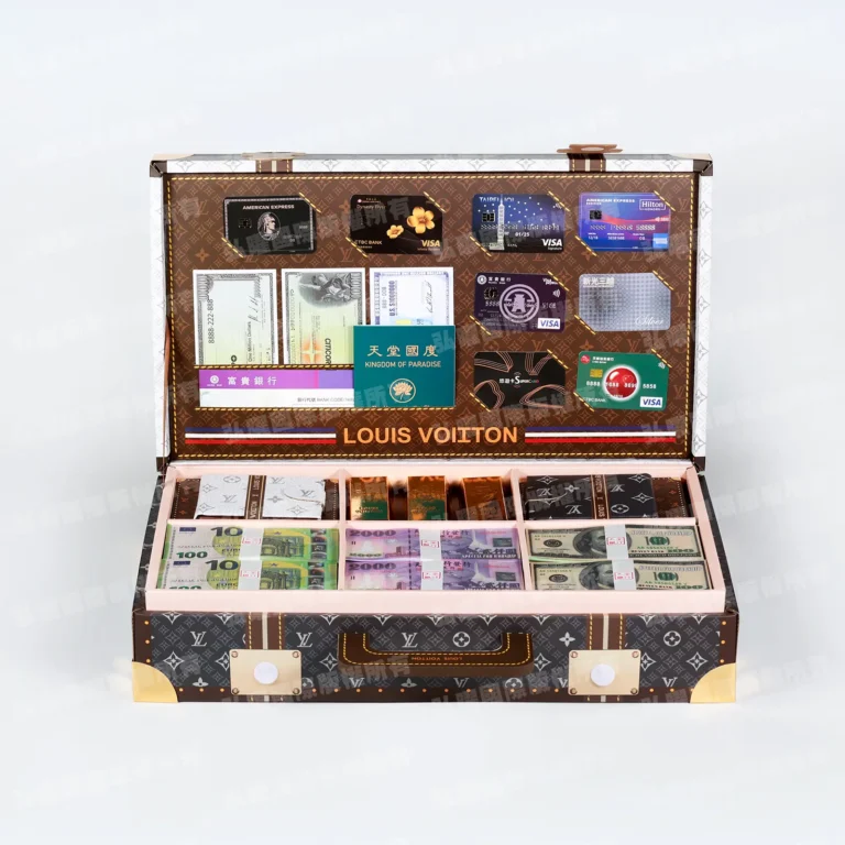 紙紮LV奢華金燦皮箱(黑白)-1