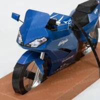 紙紮Ninja250R忍者重機(藍)-4