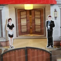 紙紮上荷苑(紅頂紫傘)-4