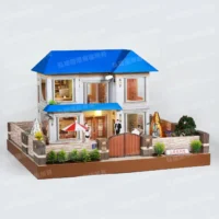 紙紮上荷苑(藍頂紅傘)-2