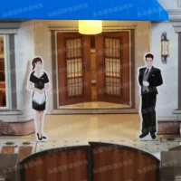 紙紮上荷苑(藍頂紅傘)-5