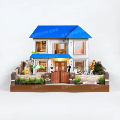 紙紮上荷苑(藍頂綠傘)-1