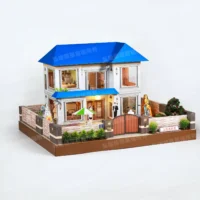 紙紮上荷苑(藍頂綠傘)-2