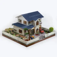 紙紮雙橡園(藍)-2